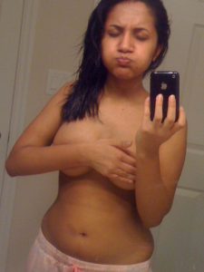 sweet indian desi girl topless nude selfie 6