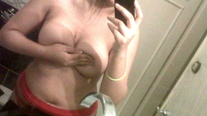 desi cute girl with huge boobs topless selfies 003