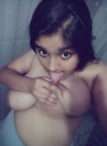 desi teen with big racks topless selfies 001