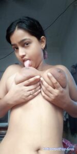 indian girl with huge tits sucking her nipples 008