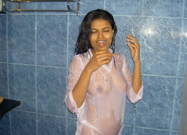 Hot girl taking shower