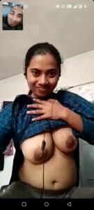 big tits indian girl's topless video call screenshots 004