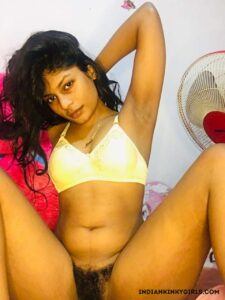 indian girl nude showing her hairy pussy 005