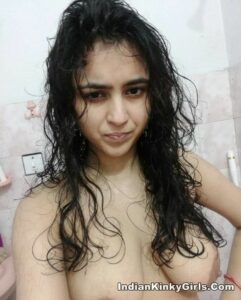 beautiful brahmin girl naked selfies in bathroom 015