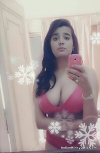 beautiful desi student topless big boobs selfies 002