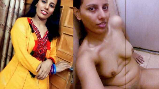 horny indian housewife nude selfies in shower