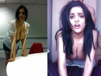 hot wife nude in office seducing her boss