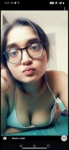 sexy in glasses indian girlfriend's nude selfies 012