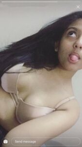 hot telugu girlfriend sexy topless selfies 001
