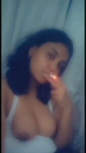 sexy indian girl smoking nude on video call 008