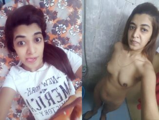 indian girlfriend clicking nude selfies in the shower