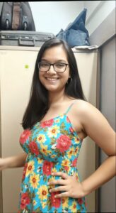 cute nude desi girlfriend wearing glasses