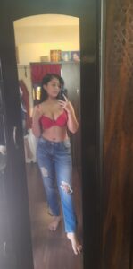 hot girlfriend suman topless selfies round boobs 005