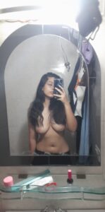 hot girlfriend suman topless selfies round boobs 007