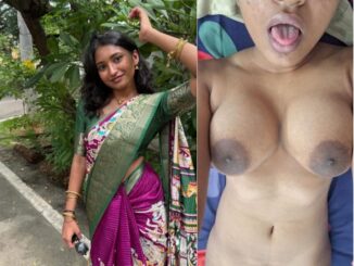 kannada girl topless on bed squeezing boobs