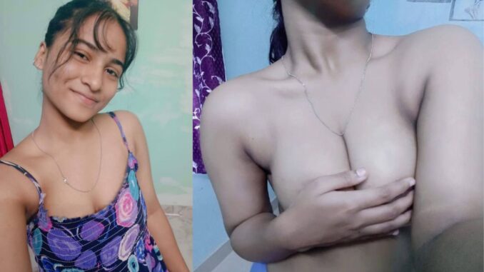 cute desi teen with big milkers topless selfies